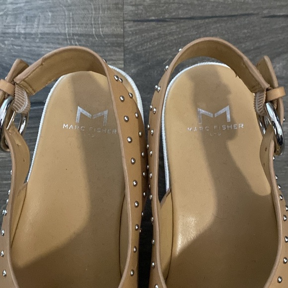 Marc Fisher Deliah Platform Wedge Sandals in Tan - Picture 6 of 6